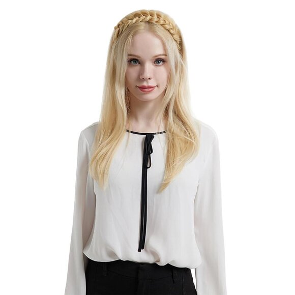 Wide Braided Headband Elastic Non-slip Hair Accessory for Women Girl main image 4